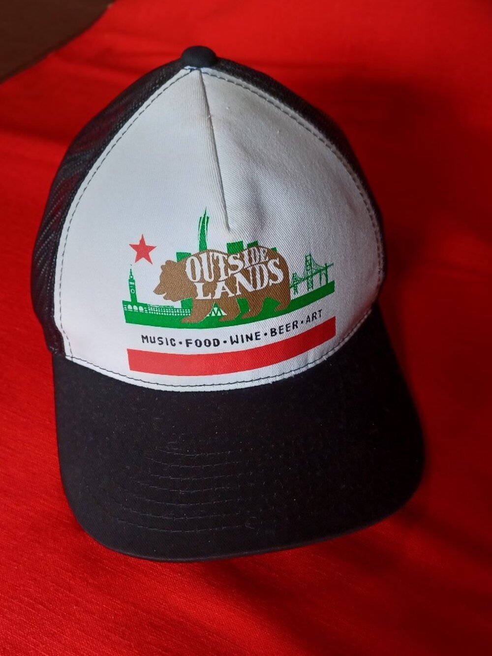 Outside Lands San Francisco Festival Mesh Trucker Cap Hat Adjustable RARE NICE